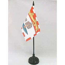 AZ FLAG - Drapeau De Table île-du-Prince-édouard - 15x10 cm - Mini Drapeau De L'Île-Du-Prince-Édouard De Bureau 100% Polyester Avec Hampe De 25cm Et Socle En Plastique Noir