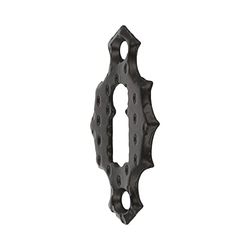 Amig - Bocallave - Vertical e martelada, 60 x 34 mm, com orifício para fechaduras de gorja, ideal para fixar em gavetas, armários, baús e portas de móveis - aço preto