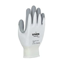 uvex Guanti HPPE/PU-glove,Unidur 6641 Unisex 7,Bianco/Grigio
