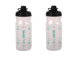 ZEFAL Pack Sense Soft 65 No Mud - Dos Bidones de Ciclismo y MTB Con Protección De La Tetina - Botella Bicicleta y Deporte Sin BPA - Translúcido, 2 x 650ml