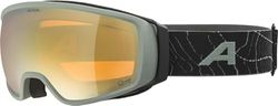 ALPINA Double Jack PLNT Q-LITE - OTG Skibril met spiegelende, contrastversterkende 100% uv-bescherming voor volwassenen, willow-green mat, eenheidsmaat