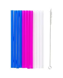 Tasty Ocean Blue Lot de 13 pailles avec brosse – Réutilisables, sans goût et passent au lave-vaisselle, 20 cm