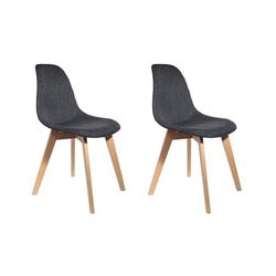 HOME DECO FACTORY Lote de 2 Grandes de Malla Negra Mesa, sillas de salón, Comedor, Entrada, Dormitorio o Mueble, Tipo de Madera, 46.00 x 55.00 x 85.00