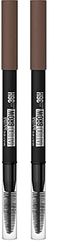 Maybelline New York Waterproof Eyebrow Pencil with Brush, Natural Colours, Lasts Up To 36 Hours, Tattoo Brow 36H, Colour: No.5 Medium Brown (Brown), 1 Piece (Pack of 2)