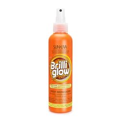 SUN UVA Acceleratore di abbronzatura scintillii dorati | Attivatore di melanina SPF Ultra veloce, impermeabile impermeabile | Pelle marrone e luminosa con mica 100% minerali | Brilli Glow Spray 200 ml