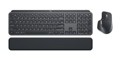 Logitech Combinación de claves empresariales MX | Gen 2. Diseñado para empresas. Teclado y ratón inalámbricos con reposamuñecas, QWERTZ alemán, color gris