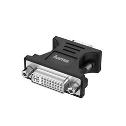 Hama Adattatore VGA WT-DVI GN per il collegamento del computer al monitor (DVI-I Single Link (24 + 8 pin), 1080p, Full HD) nero