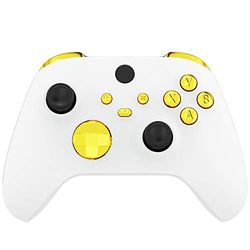 eXtremeRate Botones Completos para Xbox Series S X Mando - Repuesto Botón de LB RB LT RT Bumpers Gatillos D-Pad ABXY Start Back Sync Compartir Teclas para Xbox Series X/S Control (Dorado Cromo)