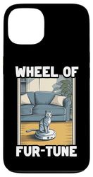 Wheel Of Fur-Tune Cat On Robot Vacuum Cleaner Cat Case for iPhone 13