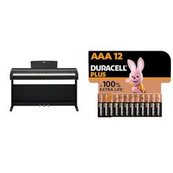 Yamaha ARIUS YDP-145 Digital Piano - Classic and Elegant Home Piano for Beginners and Hobbyists, in Black & Duracell Plus AAA Batteries - Alkaline 1.5V - 10 Year Storage - LR03 MN2400
