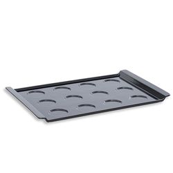 Lacor - 60750 - Plateau Traiteur, Plateau Traiteur Moderne, Traiteur & Evénements, Réutilisable & Incassable, sans BPA, 100% Empilable, Noir, 12 Cavités, Dimensions: 42x8.5 cm