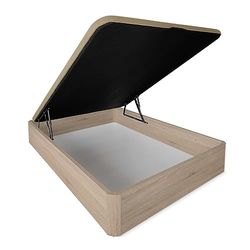 DUÉRMETE ONLINE Canapé Rabattable Extra renforcé Grande capacité avec Couvercle Respirant, Coins arrondis, 90 x 200, tiroir épaisseur 30 mm, Cambria