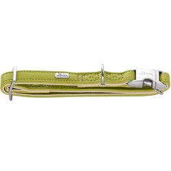 HUNTER Amalfi Collier pour chien avec fermoir en aluminium, couleur : vert, cuir synthétique aspect nappa, végétalien, réglable en continu, avec fermeture à fermoir en aluminium, fabriqué en Allemagne