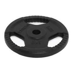 TREXO TRX-ICP001 - Disco de pesas de hierro fundido (5 kg, universal, duradero, con asas ergonómicas, compatible con mancuernas y asas para entrenamiento de fuerza y funcional)