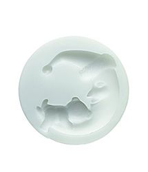 Silikomart | Molde de Silicona para Pasta de Azúcar BEAR MOON, Molde para Decoraciones de Pasteles, Tema Príncipe, Medidas 82 x 80 x 38 mm,