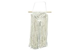 Mimbre Natural Macramé hart, witte macramé hanger met mooi vlechtwerk, ideaal als decoratie voor thuis (1 x 24 x 50)