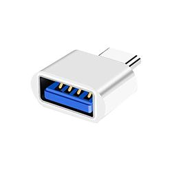 Magnet USB C till USB-adapter, enhet, OTG USB-C till USB-A-adapter, kompatibel med MacBook, USB C-smartphones och typ-C-enheter (vit)