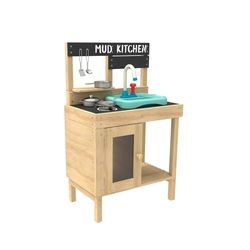 TP Toys | Splash & Play tidigt roligt trä lera kök | utomhus barn lera kök | arbetsbänk & kran | För utomhus rörigt, sensoriskt, låtsaslek | För åldrarna 3+, 93,5 x 40 x 12,5 cm