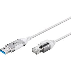 goobay Cavo da USB-A 3.0 a RJ45 CAT 6 Slim/adattatore/stabile connessione internet cablata con router/switch di rete/adattatore USB a RJ45 / 1 Gbps / 2 metri/bianco / 74379