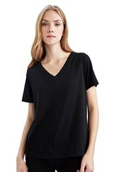 DeFacto T-shirt voor dames, zwart, 4XL