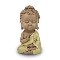 Statue Buddha Toge Yellow - Zen Atmosphere in Your Sacred Room - Beautiful Figure as a Lucky Charm - Gift Idea for All Generations - Height 10.7 cm - Zen'Light, H 11