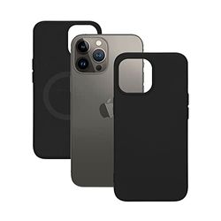 KSIX smart your tech Coque Semi-Rigide pour iPhone 14 Plus, Anneau magnétique, Compatible avec MagSafe Charge sans Fil, antidérapant, Noir