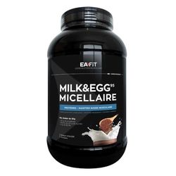 EAFIT Milk Egg 95 Micellaire 2,2kg - Chocolat - Proteine de Caseine - Protéine musculation - Maintien masse musculaire - Assimilation lente - Marque Française - Anti-dopage - 73 portions