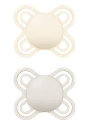 MAM Perfect Start S188 - Tétine en silicone SkinSoftTM ultra douce, extra fine et flexible, pour bébés de 0 à 2 mois, neutre (2 unités), avec boîte autostérilisable, le design peut varier