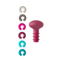 Avilia Wine Set with Airtight Stopper and 6 Coloured Silicone Wine Markers for Storing and Serving Wine with Elegance and Style