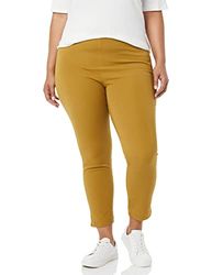 Amazon Essentials Pantalones tobillero con Cierre Lateral bielástico y Corte Entallado Mujer, Camel Oscuro, 40