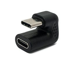 SYSTEM-S USB 3.1 U turn adapter typ C kontakt till uttag 360° vinkelkabel i svart