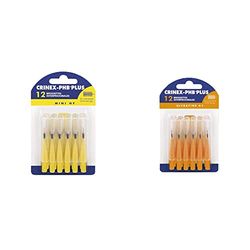 CRINEX - Phb Plus Mini Gf - Brossette Dentaire - Fibres en Tynex - Jaune - 12 Brossettes par Unité & Phb Plus Ultrafine Gf - Brossette Dentaire - Fibres en Tynex - Orange - 12 Brossettes par Unité