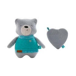 myHummy Lily grijs - de knuffelvriend met rugzak voor warmtekussens of soundmodule, inclusief hartvormige stoffen tas
