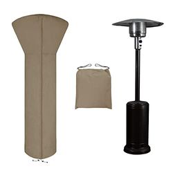 Easy-Going Terrasverwarmingshoes met rits en opbergtas, waterdichte buitenverwarmingshoes stofdicht, uv-bestendig, windbestendig (89" H x 33" D x 19" B, kameel)