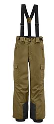 Killtec Ksw 183-Pnts Pantaloni Funzionali da Sci con Pettorina Rimovibile, paraneve e Protezione dei Bordi, Marrone Chiaro, 128 Bambino