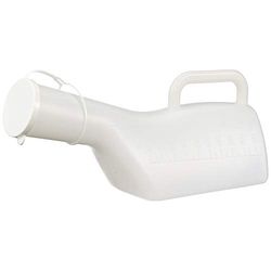 Male Urinal with Clip-On Lid - 1 L, Ideal for Use in Bed, Non-Slip Clip, Lid Reduces Liquid Spillage, Convenient & Easy-to-Use, Can Be Sterilised, Bathroom Safety Aid, Ideal for Bedridden Patients