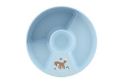 Mepal Divided Plate Mio Little Dutch, High-Edges with Corners for Easy scooping, Non-Slip Base, Includes Removable Compartment to Create 2, 3 or 4 Sections, Microwave Safe, Forest Friends