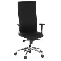 hjh OFFICE 710500 Silla de Oficina Office-Tec Tela Negro, Silla Escritorio, Respaldo Alto, ergonómica, Ajuste de Profundidad del Asiento