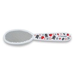 3 Claveles - Eelt schraper, eeltvijl voor voeten, pedicure, versierd, roestvrij staal, collectie Skull Lover, 20 cm