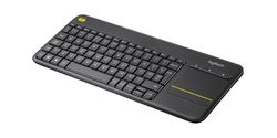 Logitech K400 PLUS Tastiera Wireless, Layout Svizzero Qwertz, Nero