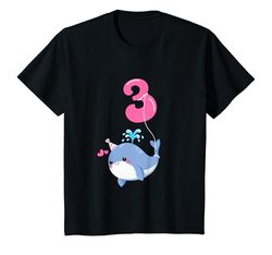 Bambino Camicia per bambini 3° compleanno balena, graziosa balena di 3 anni Maglietta