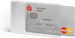 Durable 890319 Identificador de tarjeta de crédito (con bloqueo de RFID, protección de RFID, bolsa de 3 Identificadors de tarjetas) transparente
