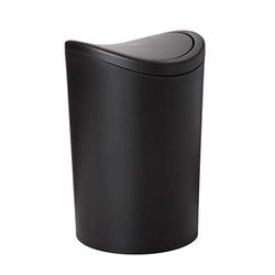 TATAY Poubelle Salle Bain avec Couvercle Basculant | Design Compact et Moderne | Plastique Résistant et Facile à Nettoyer | Fabriquée en Espagne avec Capacité 6L | 19 x 19 x 28 cm – Noir