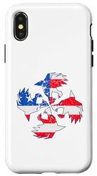 iPhone X/XS Wolves American Flag Vintage USA 4th of July for men Case