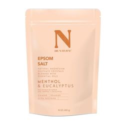 Dr. Natural Epsom Salt - Bath Salts for Stress Relief - Relaxing, Softening Epsom Salt Bath Soak - Magnesium Boost - Menthol and Eucalyptus - 450 g