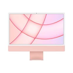 Apple iMac Wszechstronny Komputer Stacjonarny (2021) z Czipem M1: 8‑rdzeniowe CPU, 8‑rdzeniowe GPU, 24‑calowy Wyświetlacz Retina, 8 GB pamięci RAM, 512 GB pamięci masowej SSD; Różowy