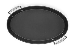 Le Creuset Poêle à Poisson Anti-Adhérente Ovale en Fonte d'Aluminium, 40 cm, Anthracite/Argenté,52105400010101