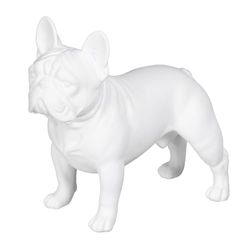 BigBuy Home Decoratieve figuur witte hond 22,6 x 10,2 x 19,3 cm
