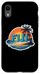 Vintage Fiji spiaggia di sabbia retrò tramonto estate sole souvenir Custodia per iPhone XR