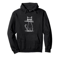 Funny Cat Flute Player With Sunglasses Pullover Hoodie